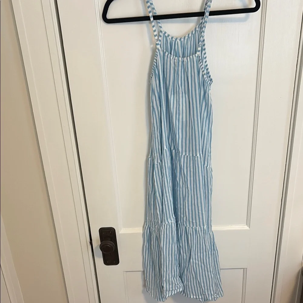 Raviya Blue and White Striped Cover-up Dress